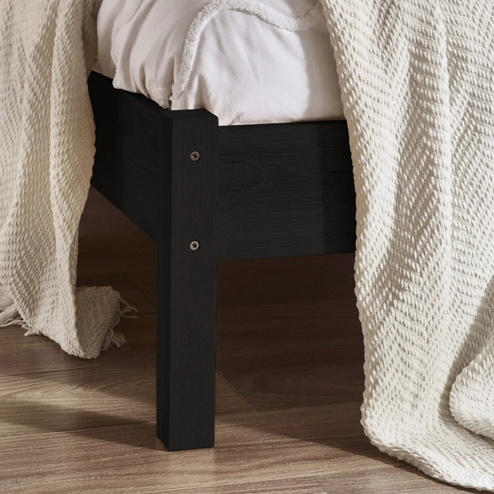 PADSTOW RATTAN 150CM KING BED - BLACK