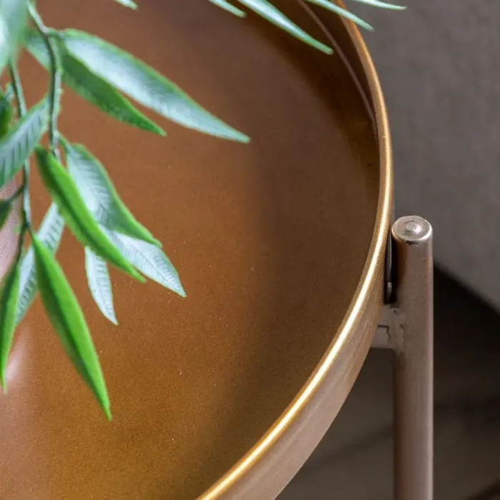 Lenox Copper Round Tray Table