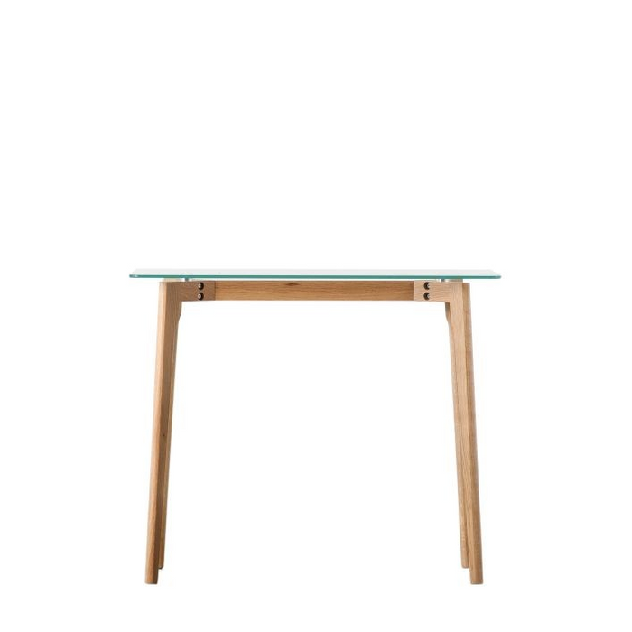 Blair Glass and Black Oak 90cm Console Table