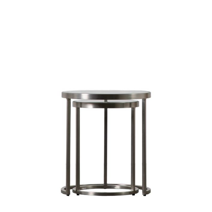 Rowe Gold and Glass Nest of 2 Tables
