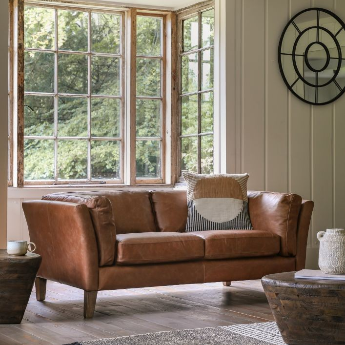 Ebury Brown Leather 2 Seater Sofa