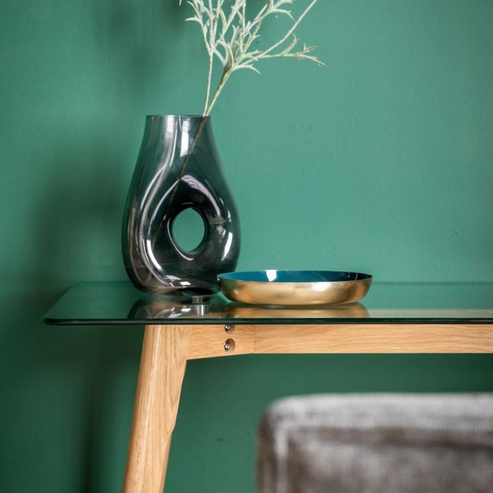 Blair Glass and Black Oak Writing Desk
