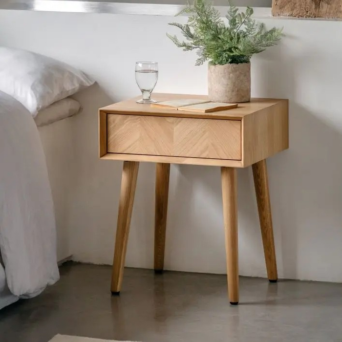 Milano Oak 1 Drawer Side Table