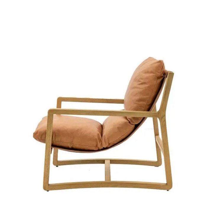Burela Vintage Brown Leather Lounge Chair