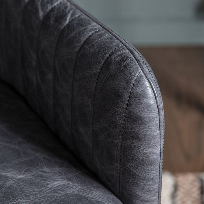 Curie Vintage Brown Leather Swivel Chair