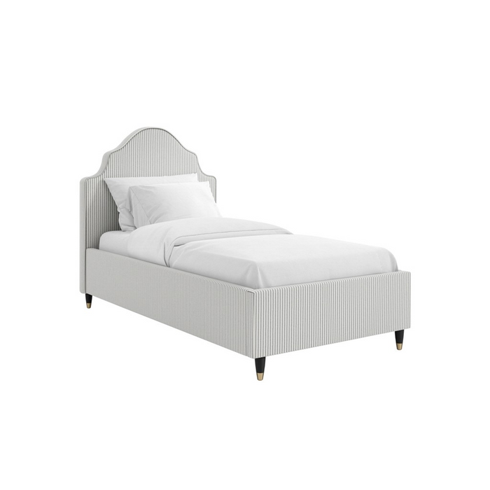 Monterey Grey Thin Stripe Single Bed