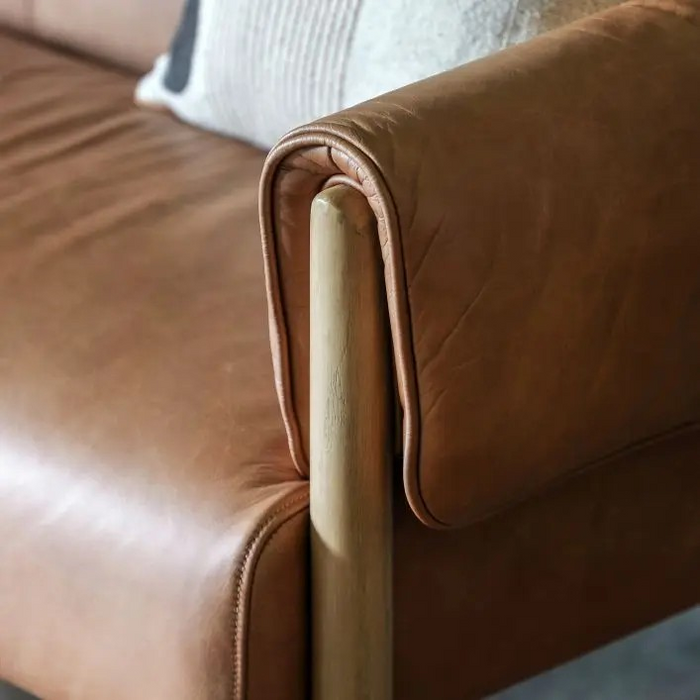 Stratford 2 Seater Sofa Brown Leather