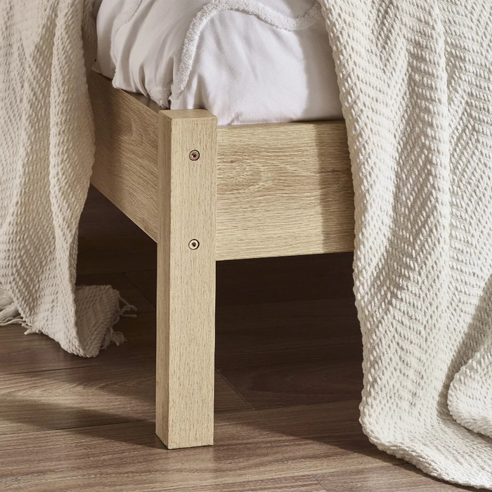 PADSTOW RATTAN 135CM DOUBLE BED - OAK