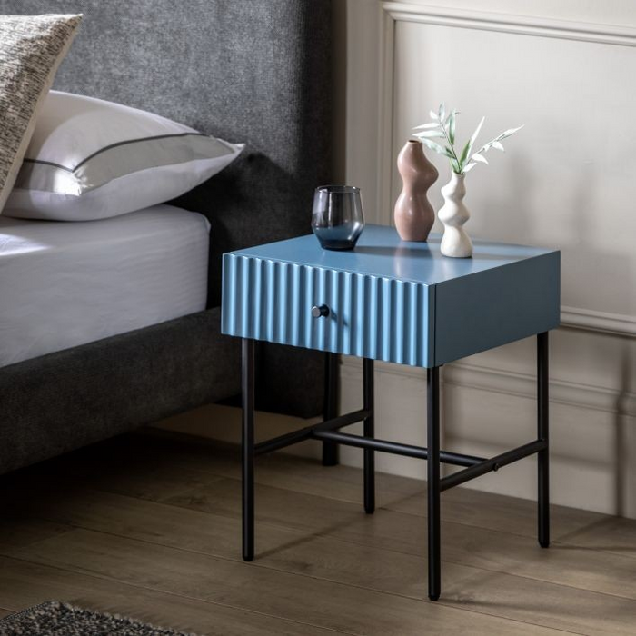 Buckhurst 1 Drawer Bedside Cabinet - Comes in White, Grey and Blue Options