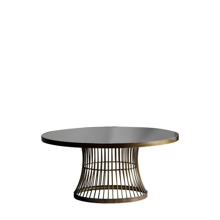 Pickford White Marble and Champagne 90cm Round Coffee Table