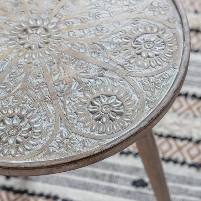 Agra Side Table Natural White