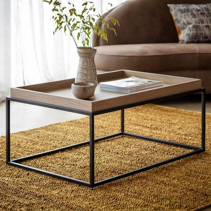 Forden Black Tray 90cm Coffee Table